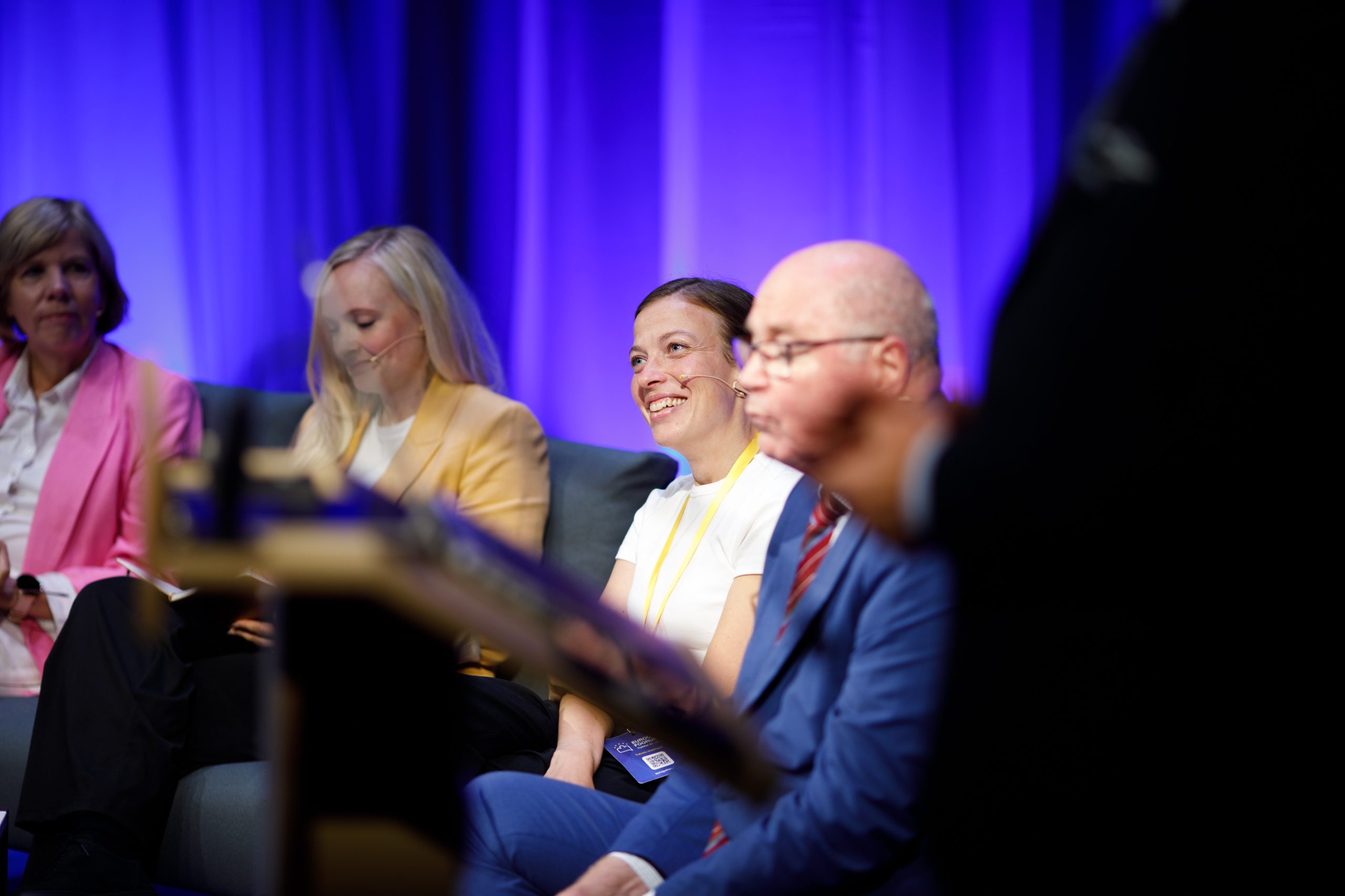 Maria Ohisalo, Li Andersson and Eero Heinäluoma on stage at the Europe Forum 2025